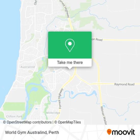 Mapa World Gym Australind