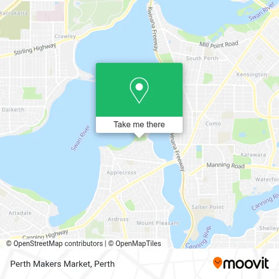 Mapa Perth Makers Market