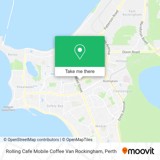 Mapa Rolling Cafe Mobile Coffee Van Rockingham