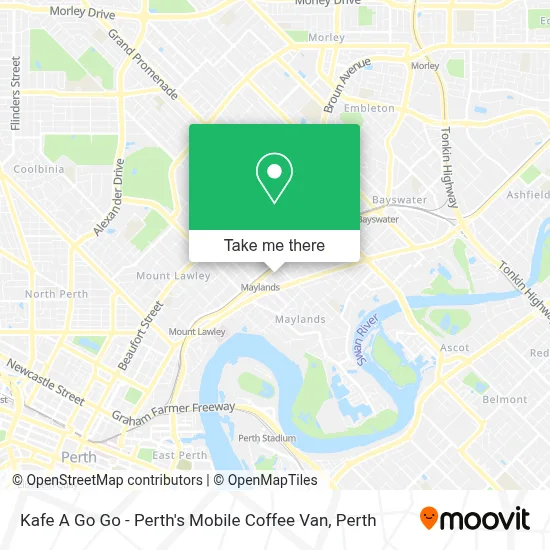 Mapa Kafe A Go Go - Perth's Mobile Coffee Van