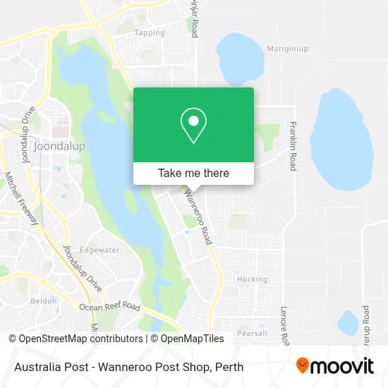 Mapa Australia Post - Wanneroo Post Shop
