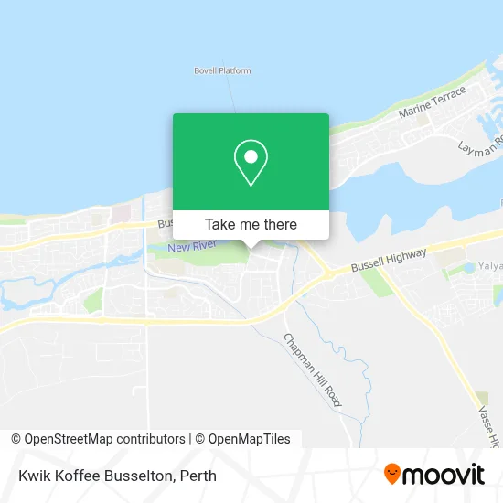 Mapa Kwik Koffee Busselton