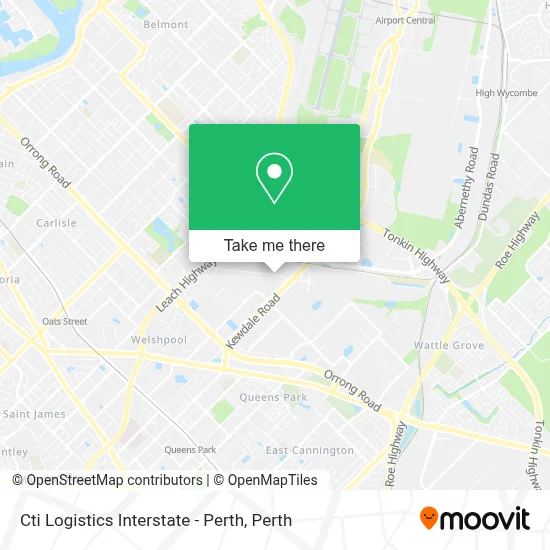 Cti Logistics Interstate - Perth map