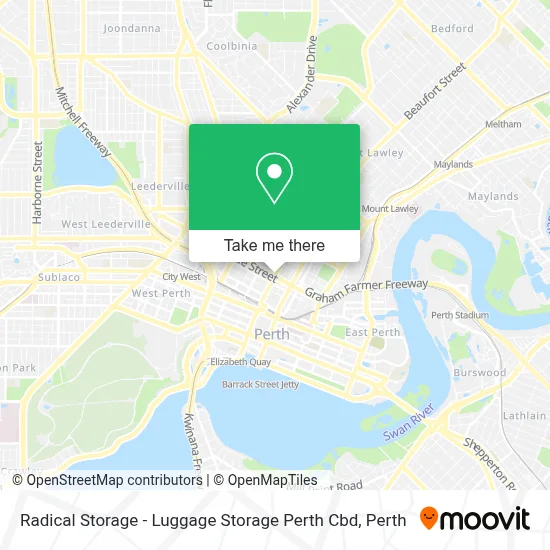 Radical Storage - Luggage Storage Perth Cbd map