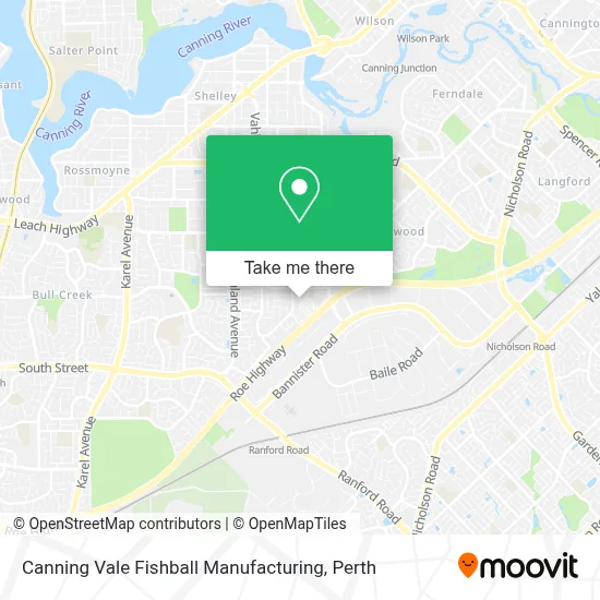 Mapa Canning Vale Fishball Manufacturing