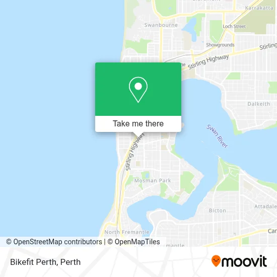 Mapa Bikefit Perth