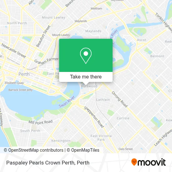 Mapa Paspaley Pearls Crown Perth