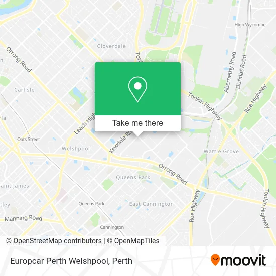 Mapa Europcar Perth Welshpool