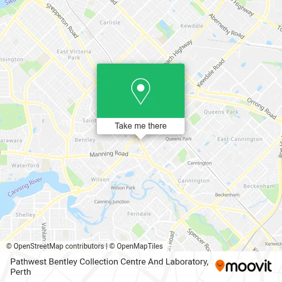 Mapa Pathwest Bentley Collection Centre And Laboratory