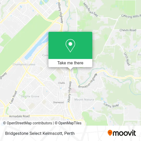 Mapa Bridgestone Select Kelmscott