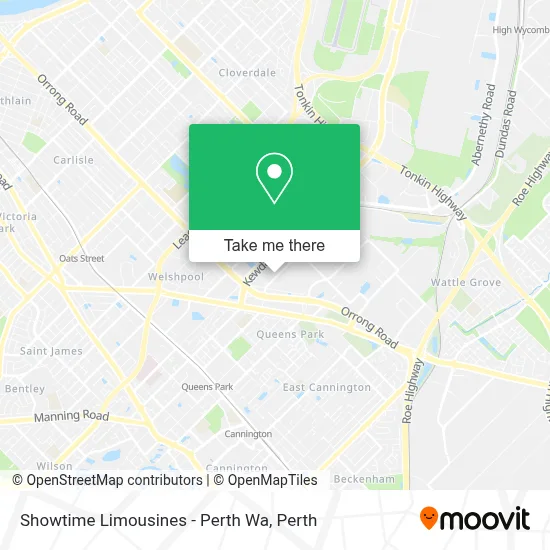 Mapa Showtime Limousines - Perth Wa
