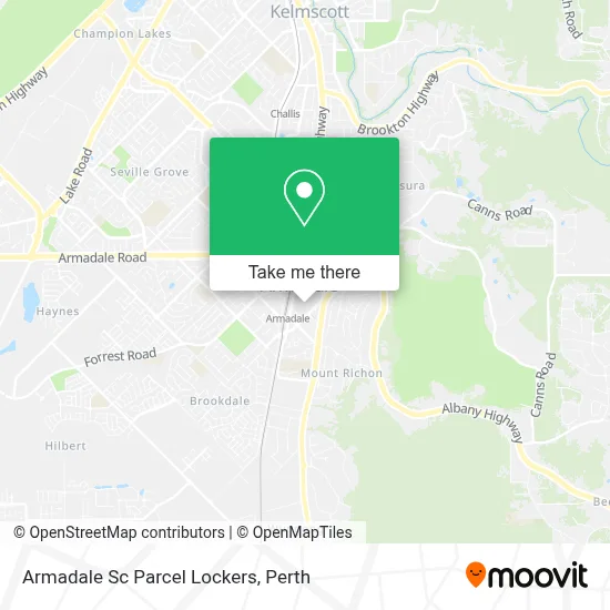 Mapa Armadale Sc Parcel Lockers