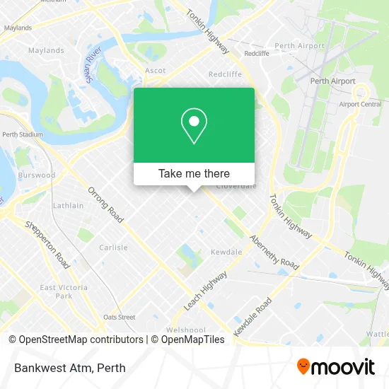 Mapa Bankwest Atm