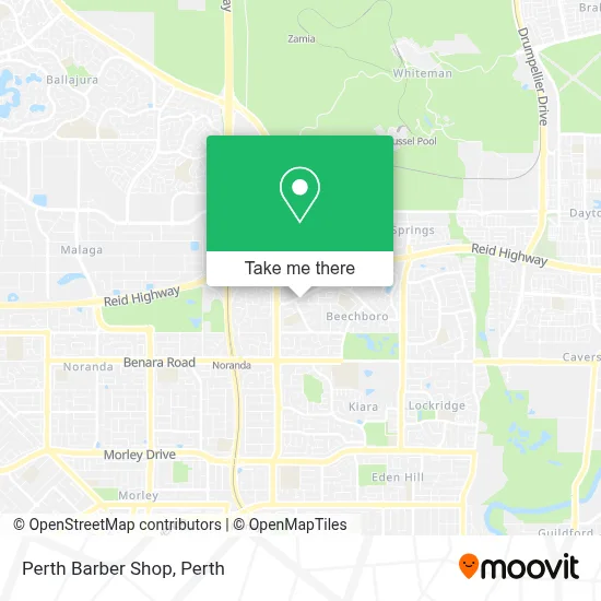 Mapa Perth Barber Shop