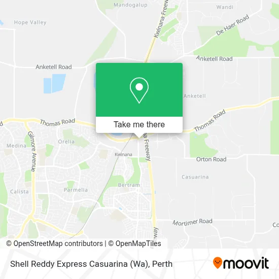 Mapa Shell Reddy Express Casuarina (Wa)