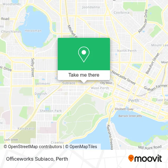 Mapa Officeworks Subiaco