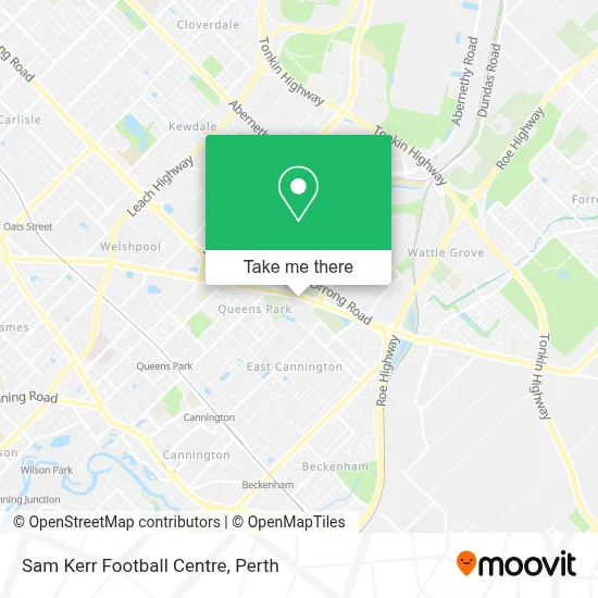 Mapa Sam Kerr Football Centre