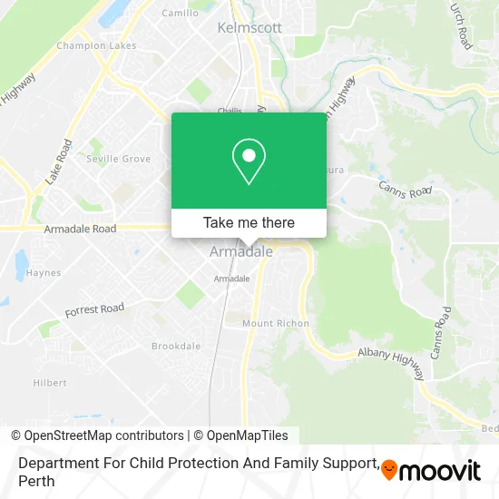 Department For Child Protection And Family Support map