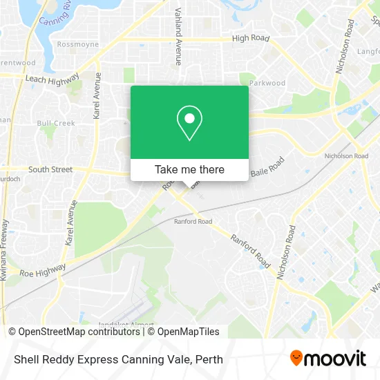 Mapa Shell Reddy Express Canning Vale