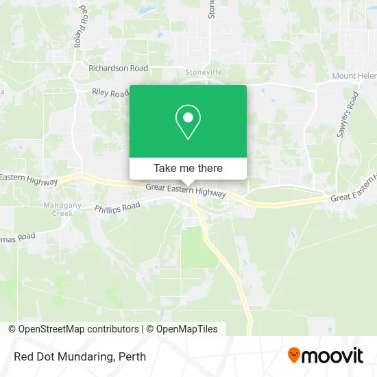 Mapa Red Dot Mundaring