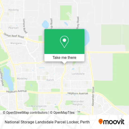 Mapa National Storage Landsdale Parcel Locker