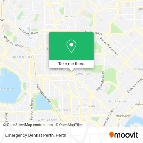 Mapa Emergency Dentist Perth