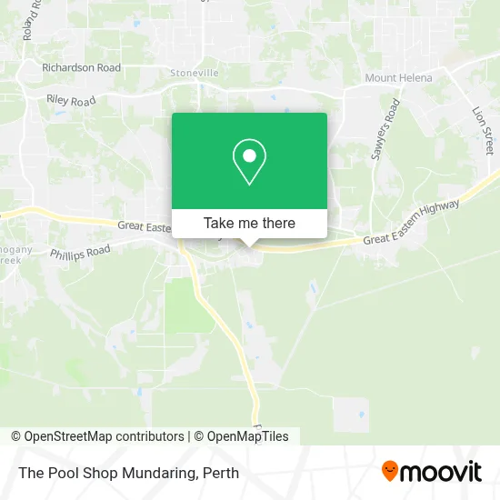 Mapa The Pool Shop Mundaring