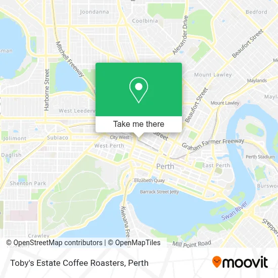 Mapa Toby's Estate Coffee Roasters