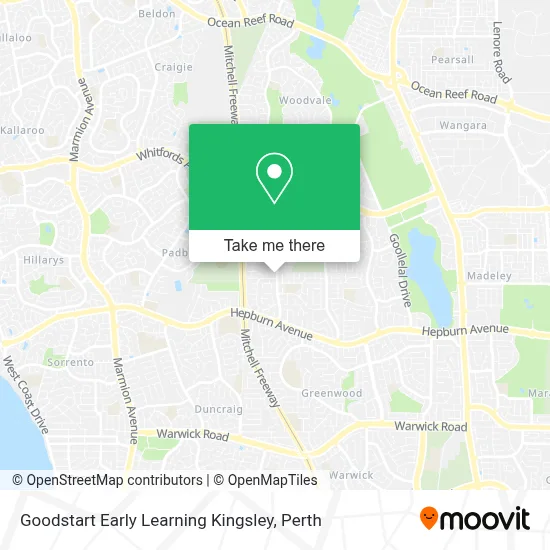 Mapa Goodstart Early Learning Kingsley