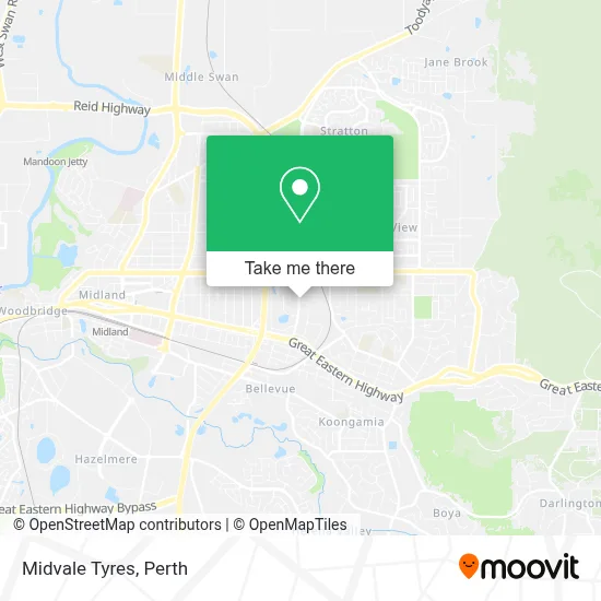 Mapa Midvale Tyres