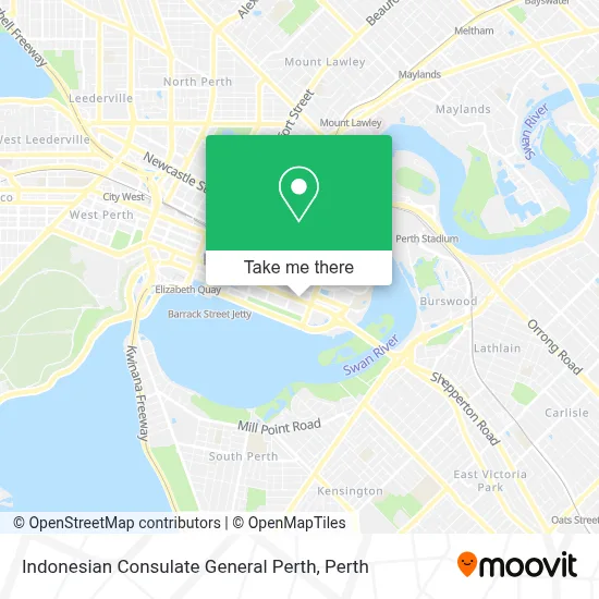 Mapa Indonesian Consulate General Perth