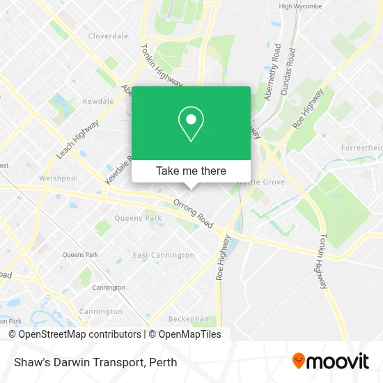 Mapa Shaw's Darwin Transport