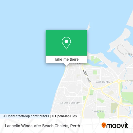 Mapa Lancelin Windsurfer Beach Chalets