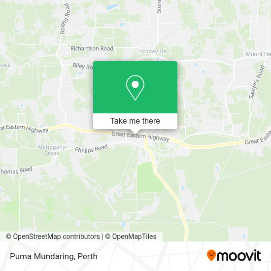 Mapa Puma Mundaring