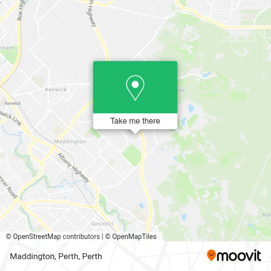 Mapa Maddington, Perth