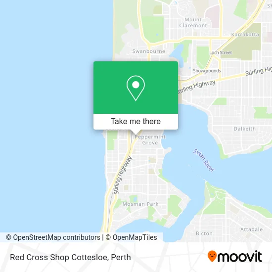 Mapa Red Cross Shop Cottesloe