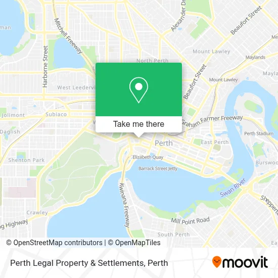 Mapa Perth Legal Property & Settlements