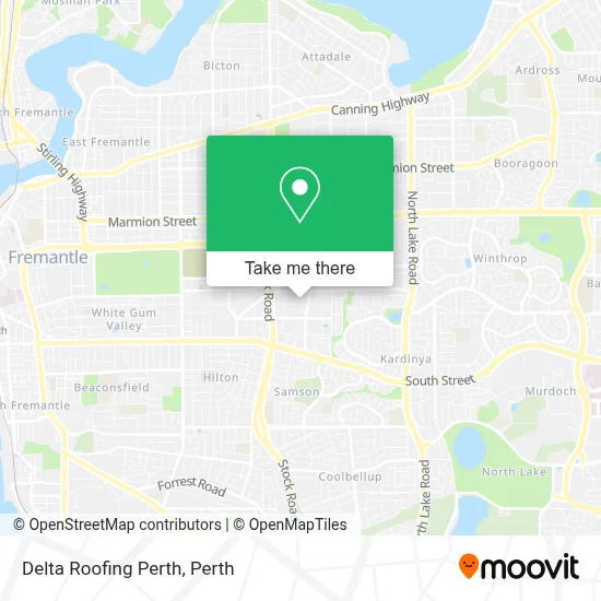 Mapa Delta Roofing Perth