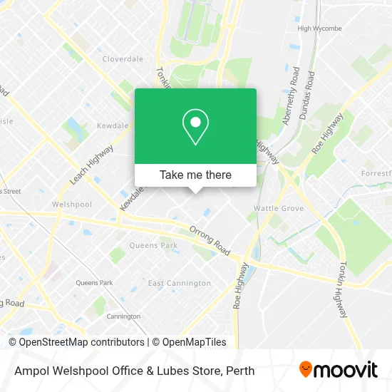 Mapa Ampol Welshpool Office & Lubes Store