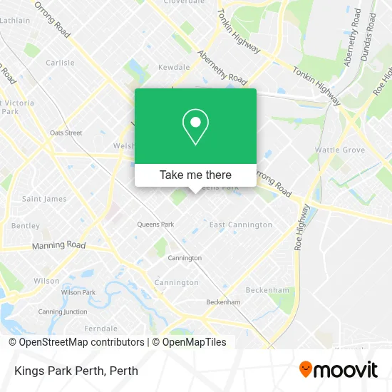 Mapa Kings Park Perth
