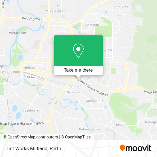 Mapa Tint Works Midland