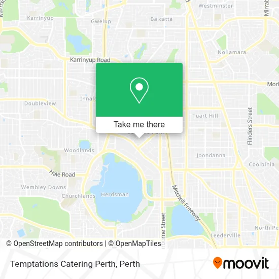 Mapa Temptations Catering Perth