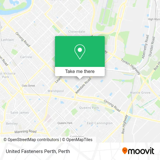 Mapa United Fasteners Perth
