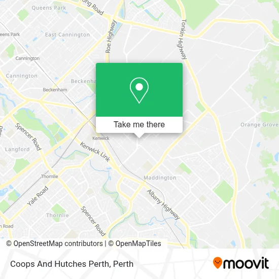 Mapa Coops And Hutches Perth