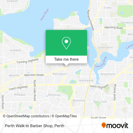 Mapa Perth Walk-In Barber Shop