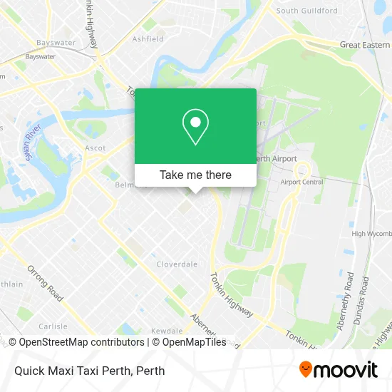 Mapa Quick Maxi Taxi Perth