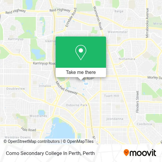 Mapa Como Secondary College In Perth