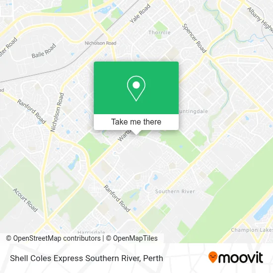 Mapa Shell Coles Express Southern River