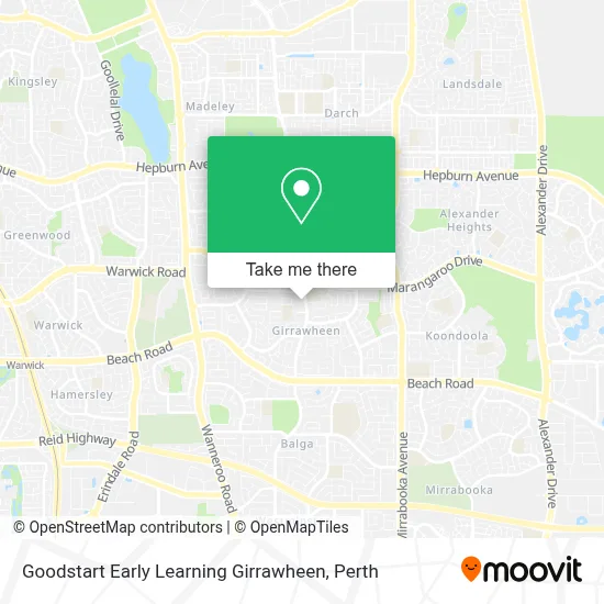 Mapa Goodstart Early Learning Girrawheen