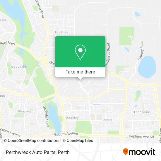 Mapa Perthwreck Auto Parts